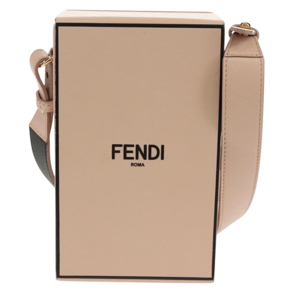 Fendi Leather Shoulder Bag Beige